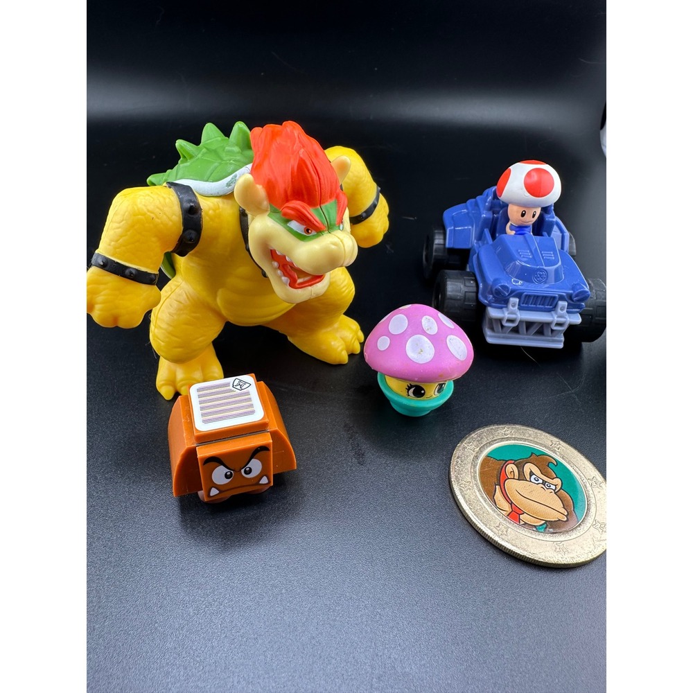 Super Mario Bros Toy Lot Bowser Toad Kart Green Mushroom Goomba Luigi Nintendo - Picture 3 of 8